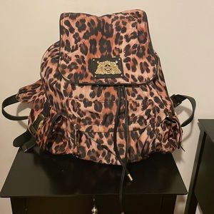 Juicy Couture drawstring leopard backpack